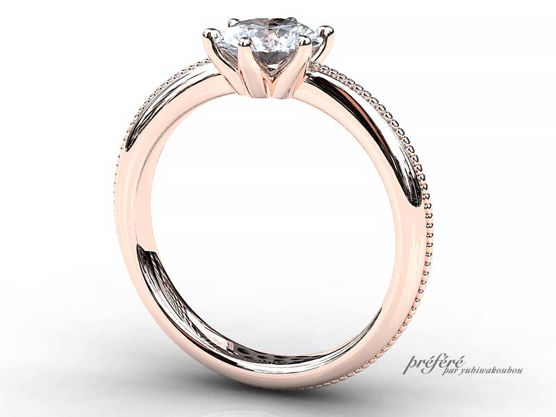 立爪ダイヤリングをリフォームして婚約指輪へ 結婚指輪 婚約指輪はオーダーメイド専門のしあわせ指輪工房で