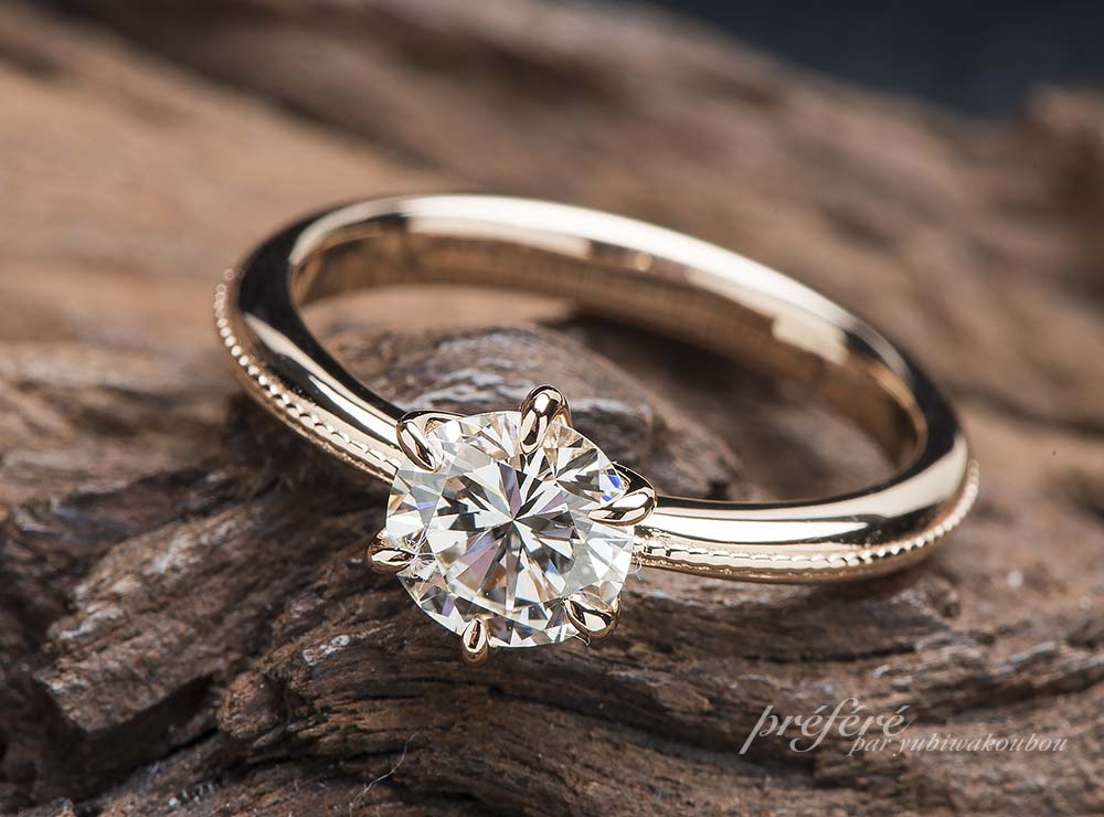 立爪ダイヤリングをリフォームして婚約指輪へ｜結婚指輪・婚約指輪は
